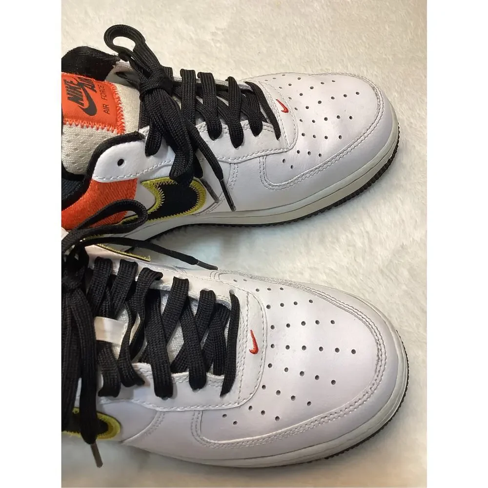 Nike Air Force 1 Low Men’s 7.5 Women’s 9 White Orange Black Rare Sneakers
